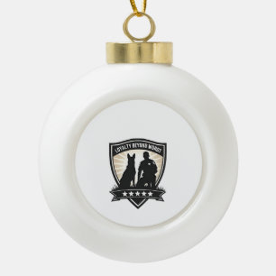Treue jenseits von Worten Vintage K9 Polizeiabzeic Keramik Kugel-Ornament