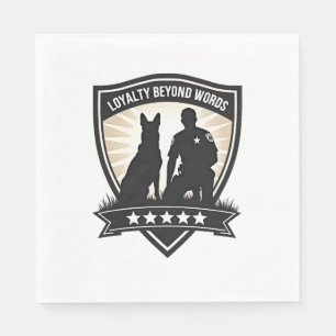 Treue jenseits von Worten Vintage K9 Polizeiabzeic Serviette