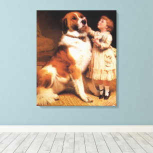 Treue von Charles Burton Barber, Saint Bernard Hun Leinwanddruck