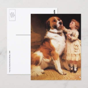 Treue von Charles Burton Barber, Saint Bernard Hun Postkarte