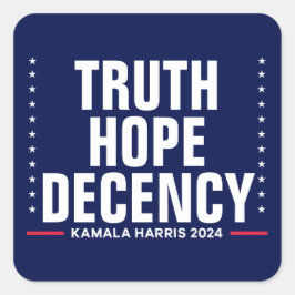 Treue zur Wahrheit | Harris Walz Blue Quadratischer Aufkleber