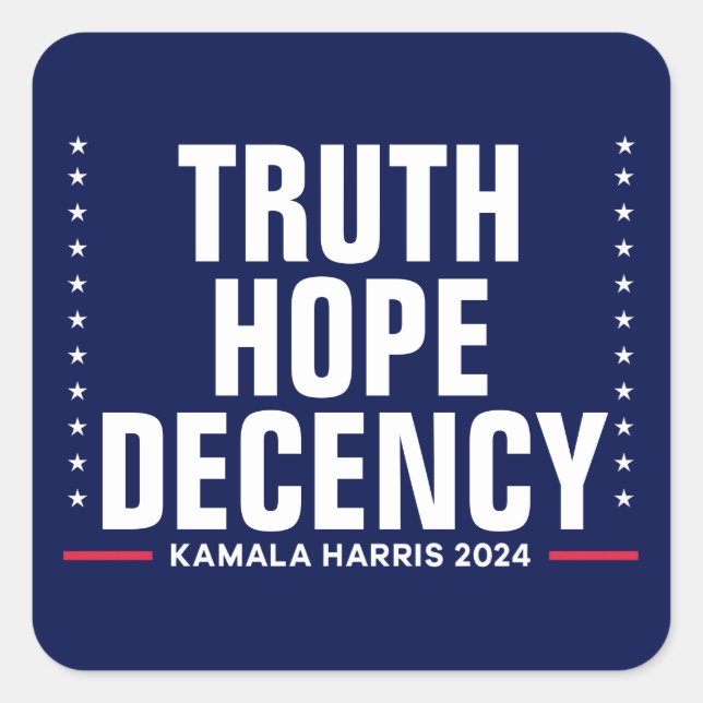 Treue zur Wahrheit | Harris Walz Blue Quadratischer Aufkleber (Vorderseite)