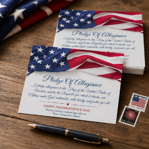 Treuegelöbnis American Flag Firmenname Postkarte
