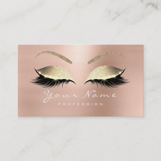 Treuekarte 10 Makeup Lashes Extension Rose Gold (Vorderseite)