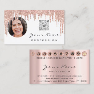 Treuekarte 10 Punch Golden Crown Rose QR Foto Visitenkarte