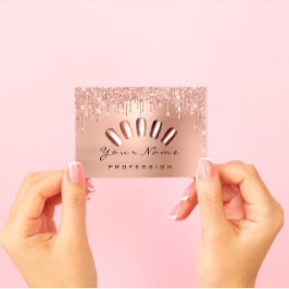 Treuekarte 10 Punch Golden Grown Rose Nails Visitenkarte