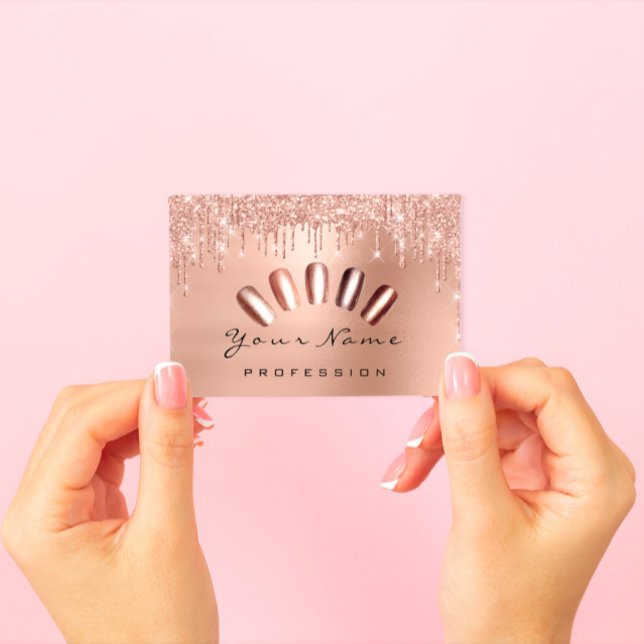 Treuekarte 10 Punch Golden Grown Rose Nails Visitenkarte (Von Creator hochgeladen)