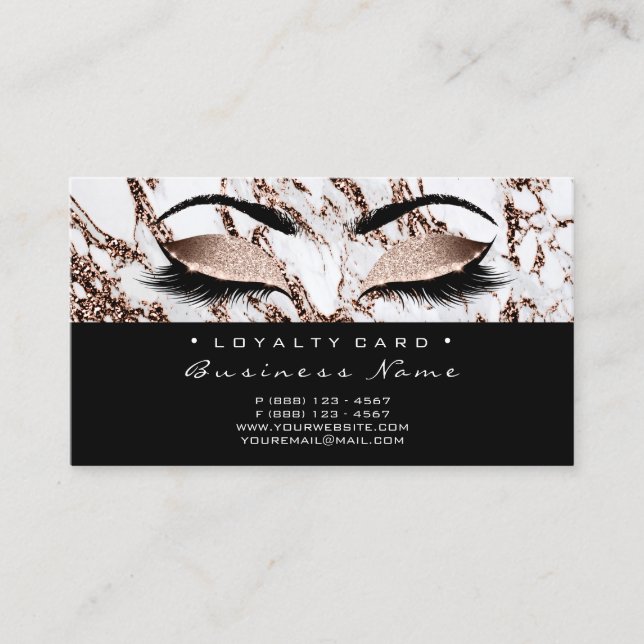 Treuekarte 6 Beauty Salon Lash Marmor Kupfer VIP (Vorderseite)