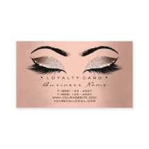 Treuekarte 6 Lashes Skin Rose Gold Crown Glitzer