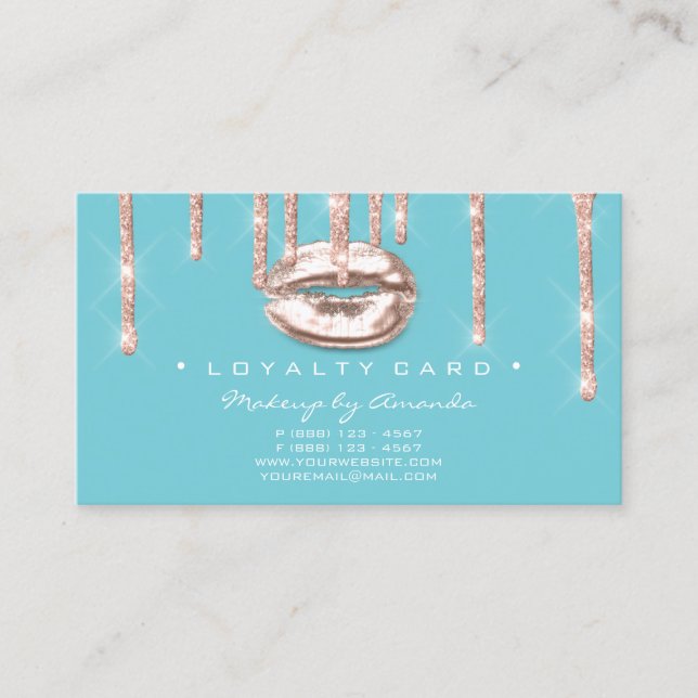 Treuekarte 6 Punch Makeup Künstler Crown Blue Rose (Vorderseite)