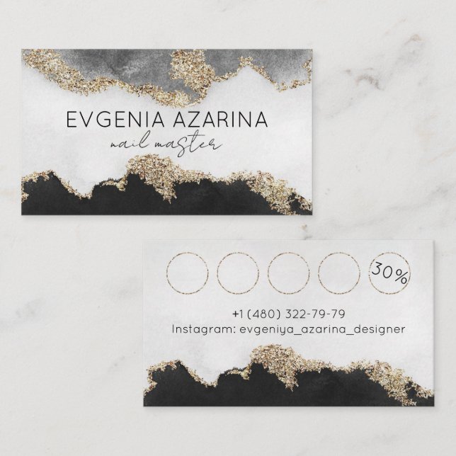 Treuekarte für Nageltechniker & Beauty Prof. Visitenkarte (Vorne/Hinten)