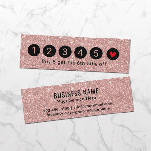 Treuekarte   Moderne Rose Gold Glitzer 6 Punch