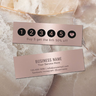 Treuekarte Moderne Rose Gold Metallic 6 Punch