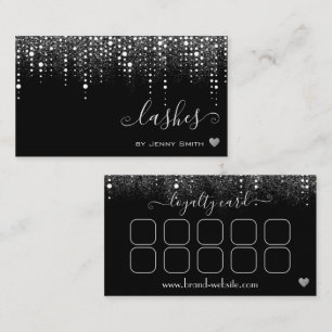 Treuekarte Pretty Drips Silber Glitter Regen Visitenkarte