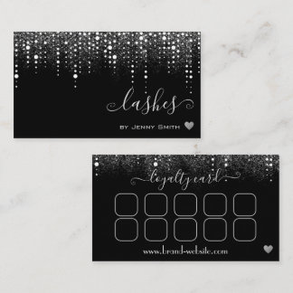 Treuekarte Pretty Drips Silber Glitter Regen Visitenkarte