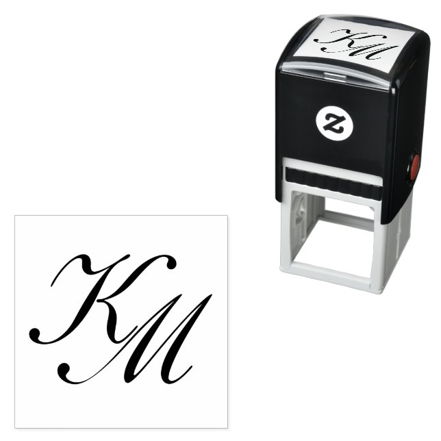 Treuekarten-Geschäft Anfangsbuchstabe Skript-Logo Permastempel (Beispiel)