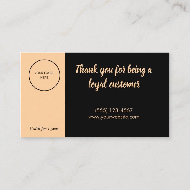 Treuekartenstrategie für die Kundenbindung Visitenkarte (Rückseite)