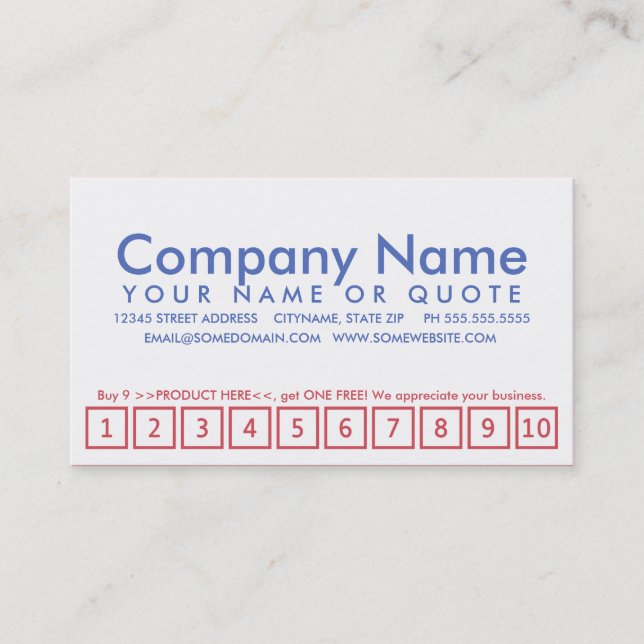 Treueprogramm für die amerikanische Flagge Treuekarte (Vorderseite)