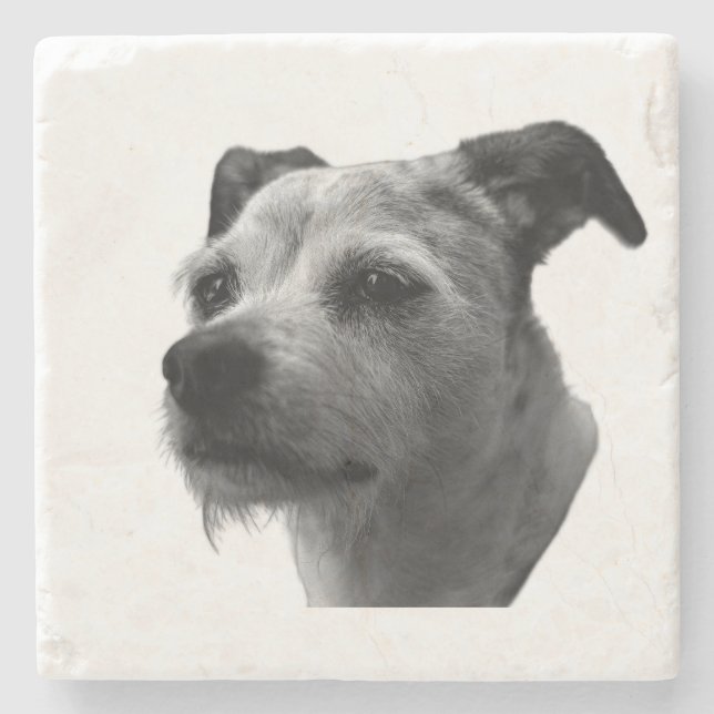 Treuer Begleiter – Parson Russell Terrier Steinuntersetzer (Vorderseite)