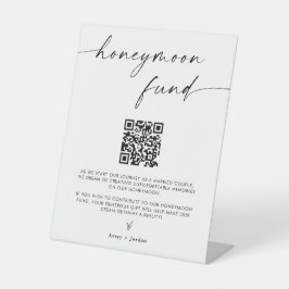 Treuhandfonds QR Code-Zeichen | 8x10" Moderne Hoch Sockelschild