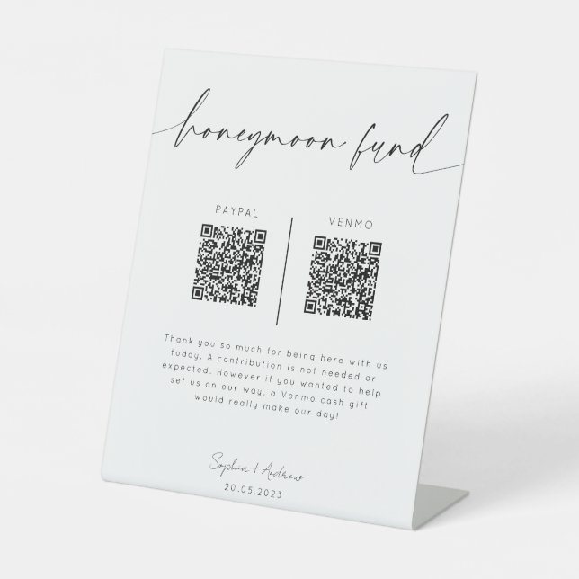Treuhandfonds QR Code-Zeichen | Minimalistische Ho Sockelschild (Vorderseite)