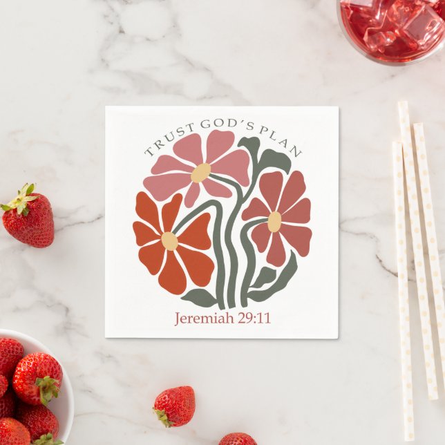 Treuhandgötter planen Bible Verse Wildblume Serviette (Beispiel)