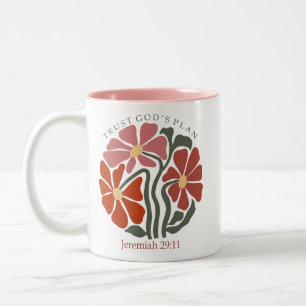Treuhandgötter planen Bible Verse Wildblume Zweifarbige Tasse
