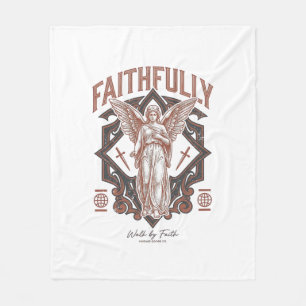Treulich Engel Vintage Gravur Christliches T-Shirt Fleecedecke