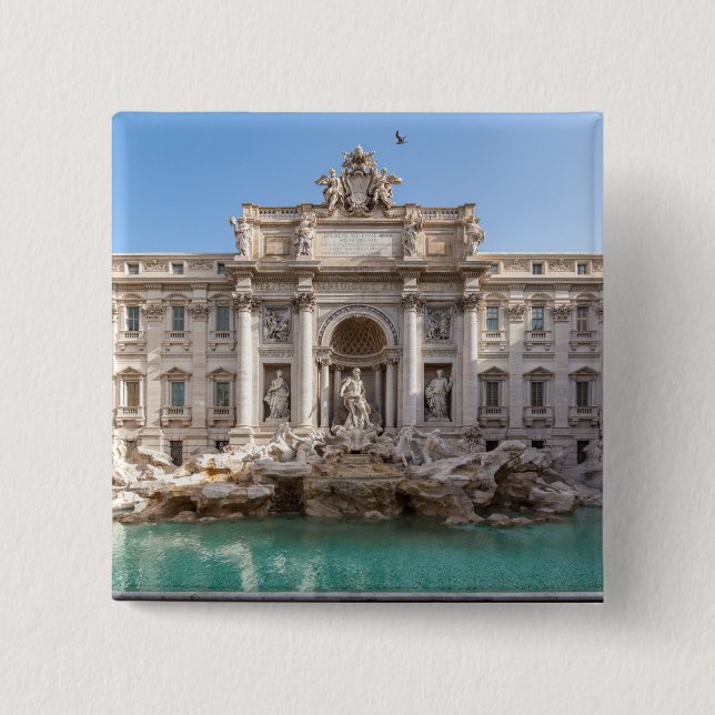 Trevi-Brunnen am frühen Morgen - Rom, Italien Button (Vorderseite)
