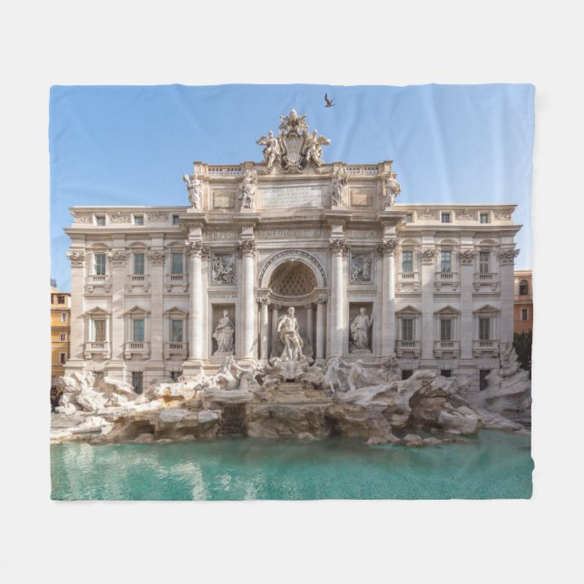 Trevi-Brunnen am frühen Morgen - Rom, Italien Fleecedecke (Vorderseite (Horizontal))