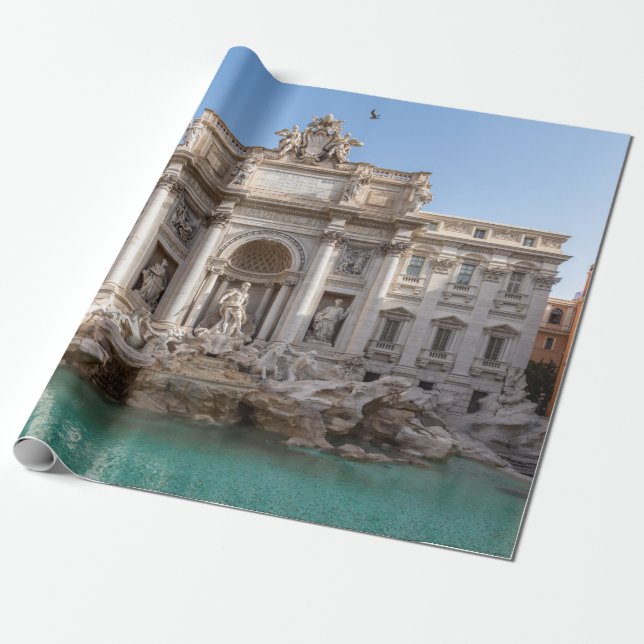 Trevi-Brunnen am frühen Morgen - Rom, Italien Geschenkpapier (Ungerollt)