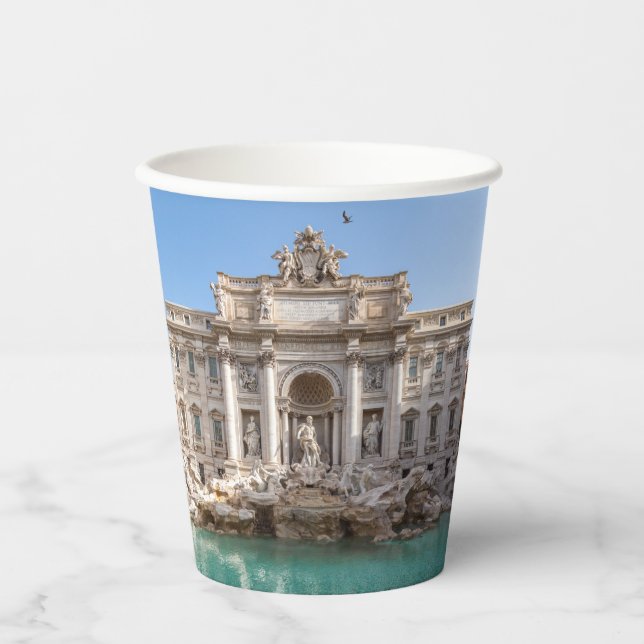 Trevi-Brunnen am frühen Morgen - Rom, Italien Pappbecher (Vorderseite)
