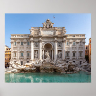 Trevi-Brunnen am frühen Morgen - Rom, Italien Poster