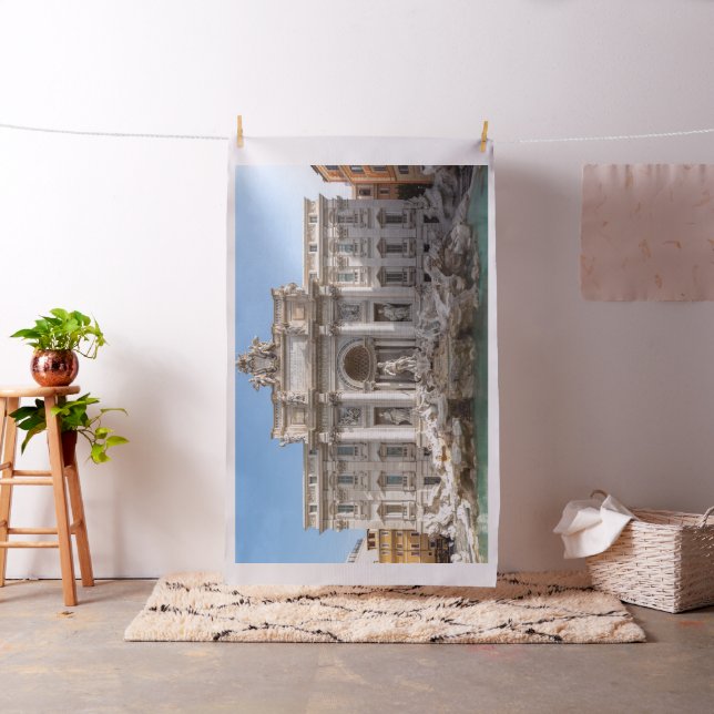 Trevi-Brunnen am frühen Morgen - Rom, Italien Stoff (Beispiel)