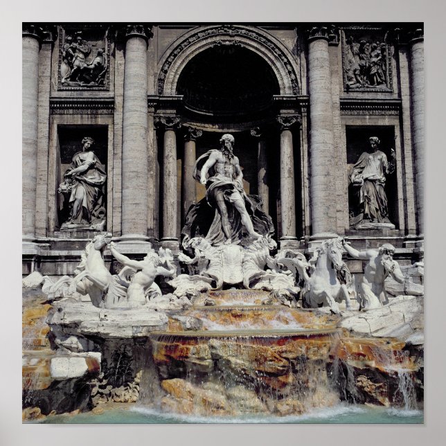 Trevi-Brunnen, Baujahr 1732-62 Poster (Vorne)