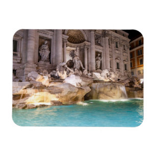 Trevi-Brunnen bei Nacht - Rom, Italien Magnet