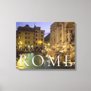 Trevi-Brunnen bei Nacht   Rom, Latium, Italien Leinwanddruck