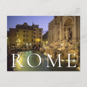 Trevi-Brunnen bei Nacht Rom, Latium, Italien Postkarte