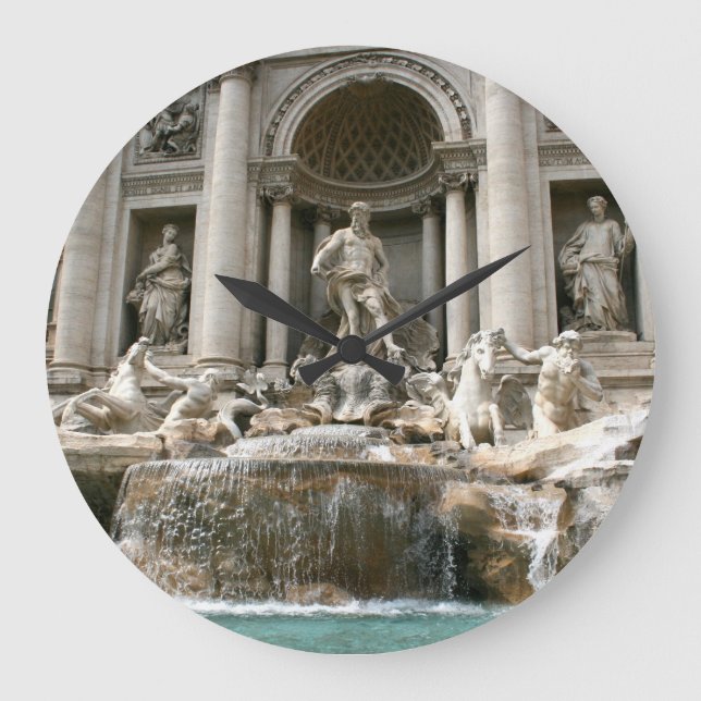 Trevi-Brunnen (Fontana di Trevi) - Rom Große Wanduhr (Vorderseite)