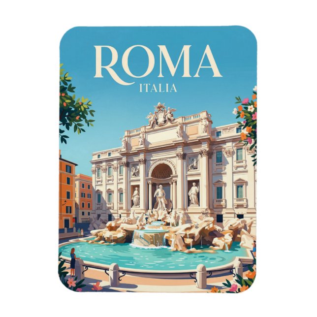 Trevi-Brunnen Italien Magnet (Vertikal)