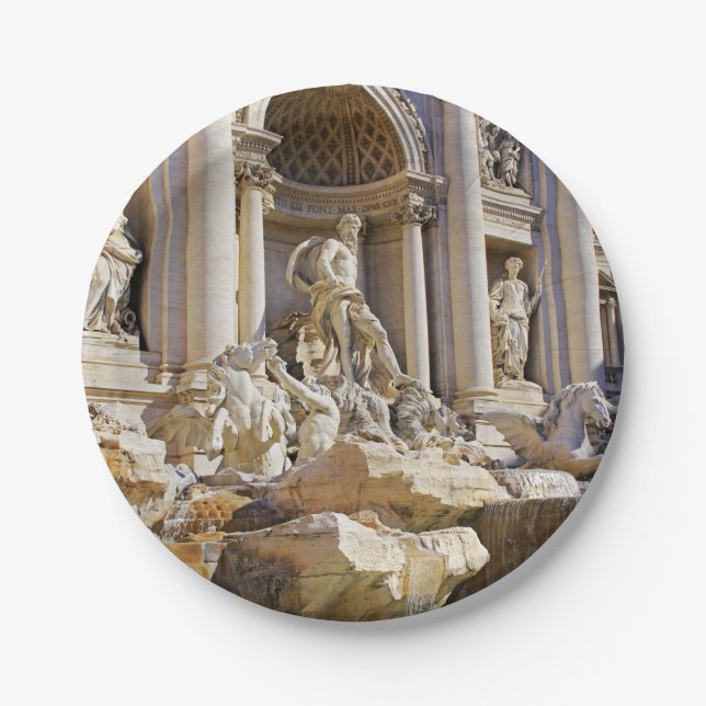 Trevi-Brunnen Rom Fotografie Pappteller (Vorderseite)