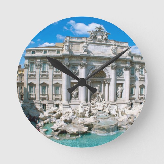 Trevi-Brunnen-Rom-Italien-[kan.k].JPG Runde Wanduhr (Vorderseite)