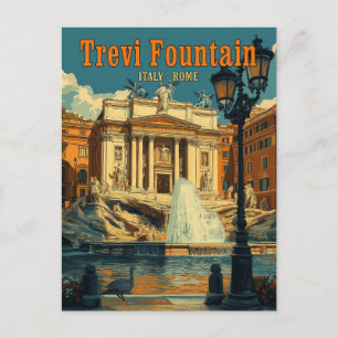 Trevi-Brunnen, Rom - Vintag Postkarte