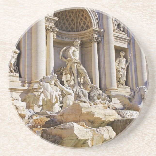 Trevi-Brunnen Sandstein Untersetzer (Vorne)