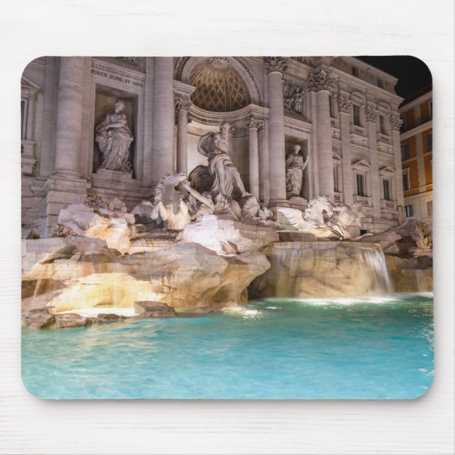 Trevi Fountain in night - Rom, Italien Mousepad (Vorne)