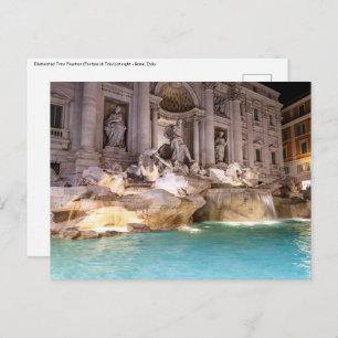 Trevi Fountain in night - Rom, Italien Postkarte