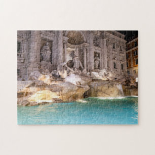 Trevi Fountain in night - Rom, Italien Puzzle