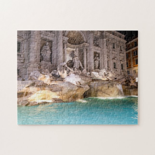 Trevi Fountain in night - Rom, Italien Puzzle (Horizontal)