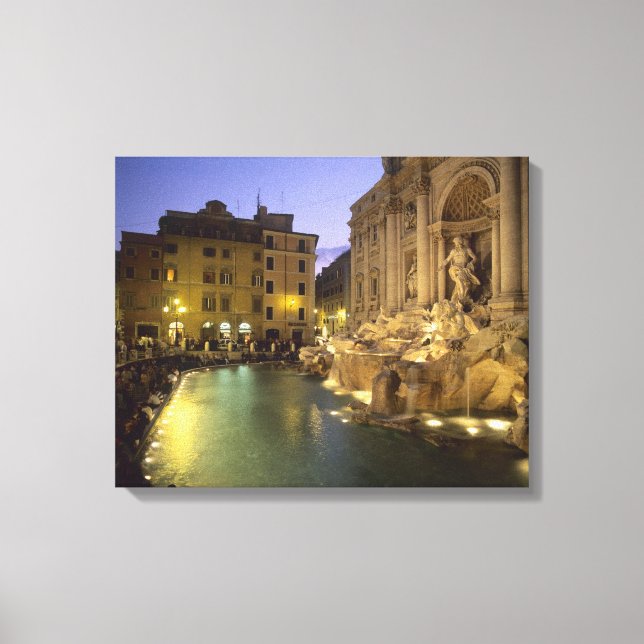 Trevi Fountain in night, Rom, Latium, Italien Leinwanddruck (Vorderseite)