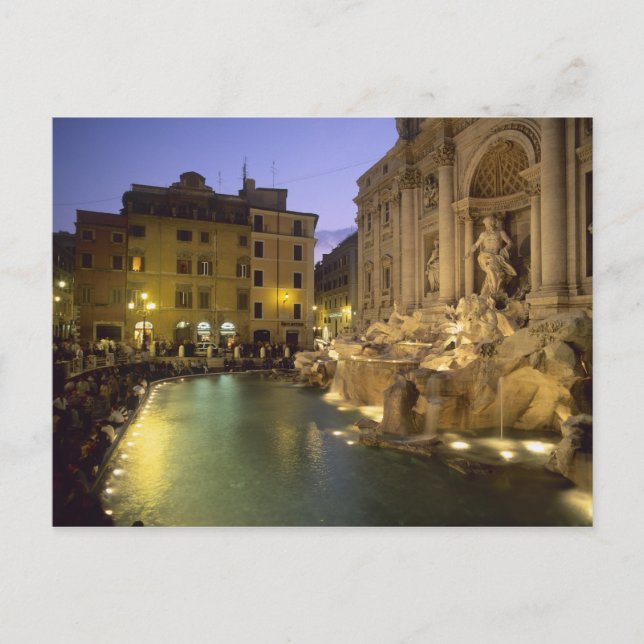 Trevi Fountain in night, Rom, Latium, Italien Postkarte (Vorderseite)